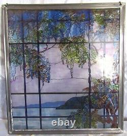 Vintage TIFFANY Museum of Modern Art Oyster Bay Stained Glass Suncatcher Panel