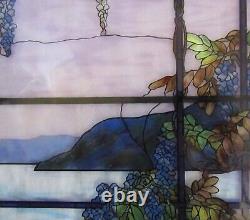 Vintage TIFFANY Museum of Modern Art Oyster Bay Stained Glass Suncatcher Panel