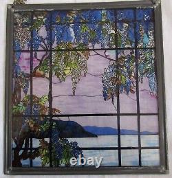 Vintage TIFFANY Museum of Modern Art Oyster Bay Stained Glass Suncatcher Panel