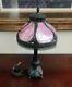 Vintage Tiffany Style Stained Glass Panel Table, Nightstand, Office Desk Lamp