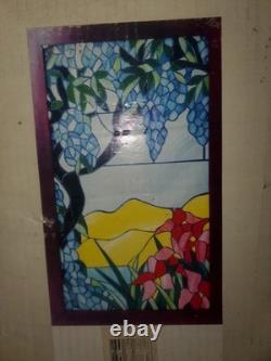 Vintage Tiffany Wisteria Stained Glass Window Panel