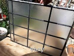 Vintage old Leaded privacy private Glass Panel SQUARES 23 x 18 free shipping