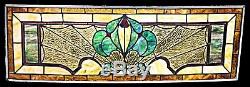 Vintage stained glass window panel