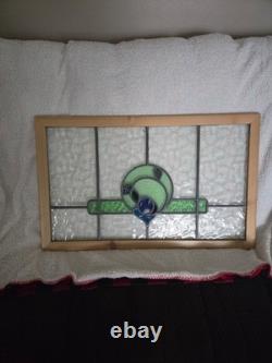 Vintage stained glass window panel hanging