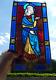 Vintage stained glass window panel religious madonna plaque