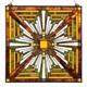 W10023 Mission Tiffany Style Stained Glass Window Panel with Chain, 24-inch W