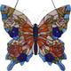 W10027 Butterfly Tiffany Style Stained Glass Window Panel with Chain, 18 W X 17