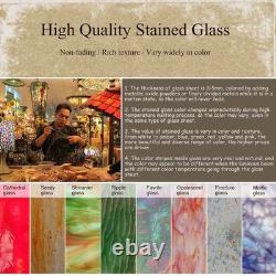 W10030 Victorian Tiffany Style Stained Glass Window Panel Hangings with Chain