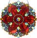 W10041 Baroque Tiffany Style Stained Glass Window Panel with Chain, 18-Inch Wide