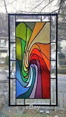 WITH A FLIP OF THE PAGE Stained Glass Window Panel (Signed and dated)