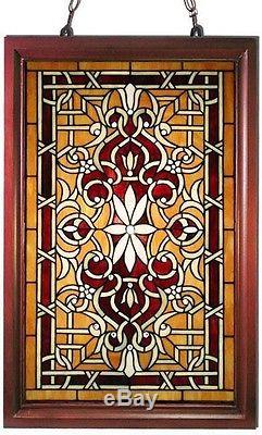 Warehouse of Tiffany Classic Window Panel Stained Glass 32 x 20 in. Living Room