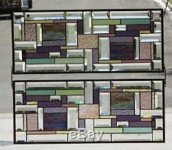We Come as Two's Set of 2 Beveled Stained Glass Window Panels