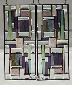 We Come as Two's Set of 2 Beveled Stained Glass Window Panels
