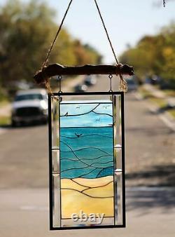Wear I want to be Beveled Stained Glass Window Panel- Hanging
