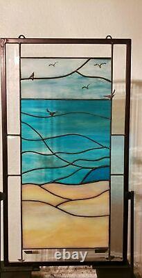 Wear I want to be Beveled Stained Glass Window Panel- Hanging