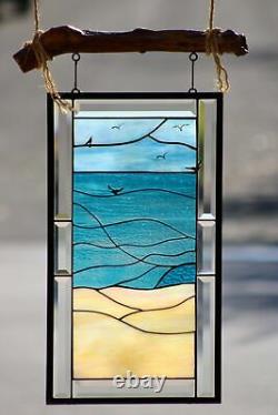 Wear I want to be Beveled Stained Glass Window Panel- Hanging