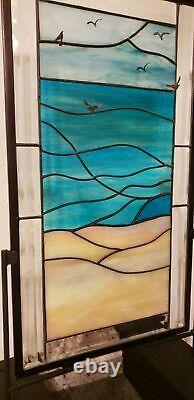 Wear I want to be Beveled Stained Glass Window Panel- Hanging