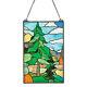 Wilderness Art Stained Glass Panel Tiffany Style Wall Hanging, Sun Catcher