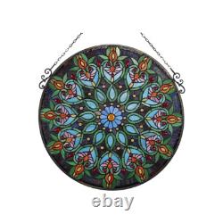 Window Panel 26 Round Floral Design Tiffany Style Stained Glass ONE THIS PRICE