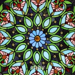 Window Panel 26 Round Floral Design Tiffany Style Stained Glass ONE THIS PRICE