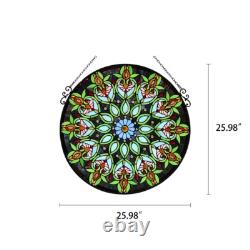 Window Panel 26 Round Floral Design Tiffany Style Stained Glass ONE THIS PRICE