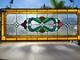 Window Panel Glass Hanging Victorian Style Stained Glass Panel 29 1/2 X 12