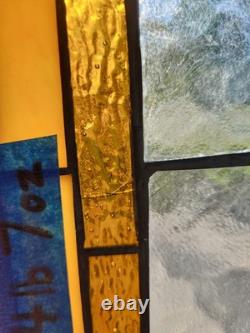 Window Panel Glass Hanging Victorian Style Stained Glass Panel 29 1/2 X 12