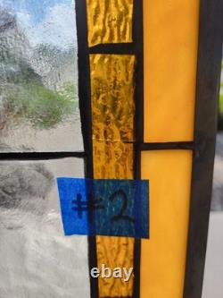 Window Panel Glass Hanging Victorian Style Stained Glass Panel 29 1/2 X 12
