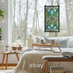 Window Panel Green Stained Glass Brandi's Handcrafted Wall Art Decorative Chain