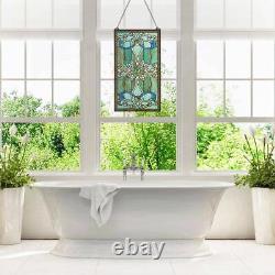 Window Panel Green Stained Glass Brandi's Handcrafted Wall Art Decorative Chain