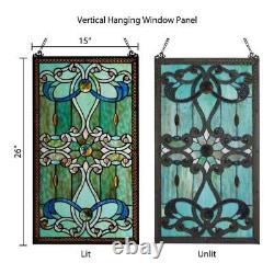 Window Panel Green Stained Glass Brandi's Handcrafted Wall Art Decorative Chain