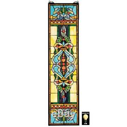 Window Panel Handcrafted Art Stained Glass Blackstone Hall Tiffany-Style NEW