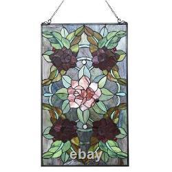 Window Panel Mission Floral Stained Glass Tiffany Style 20 Wide 32 Tall