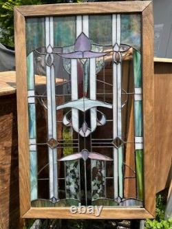 Window Panel Multi Colored Stained Glass Grisaille