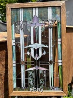 Window Panel Multi Colored Stained Glass Grisaille