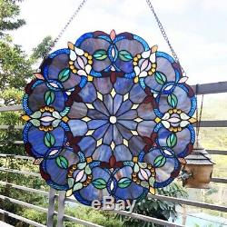 Window Panel Stained Art Glass 20 Round Tiffany Style LAST ONE THIS PRICE