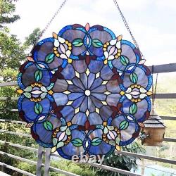 Window Panel Stained Art Glass 20 Round Tiffany Style ONLY ONE THIS PRICE