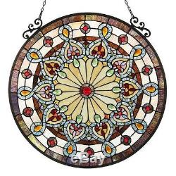 Window Panel Stained Glass Suncatcher Hanger Tiffany Style Mission Victorian