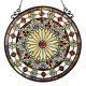 Window Panel Stained Glass Suncatcher Victorian Style Tiffany Hanging Round S