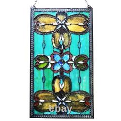Window Panel Tiffany Style Stained Glass Victorian Suncatcher 15 W X 26 L