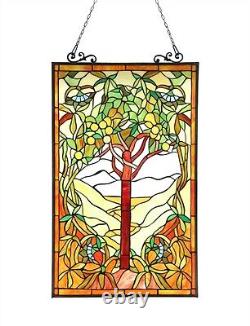 Window Panel Tree Of Hope Design 20 W X 32 L Stained Glass LAST ONE THIS PRICE