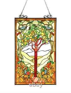 Window Panel Tree Of Hope Design 20 X 32 Tiffany Style Stained Glass Suncatcher