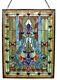 Window Panel Victorian Design Tiffany Style Stained Glass 18 Wide x 24 High