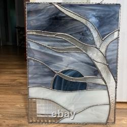 Winter Landscape Stained Glass Panel By Bill Boudreau Songbird Studio