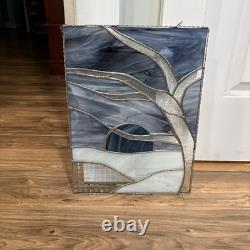 Winter Landscape Stained Glass Panel By Bill Boudreau Songbird Studio