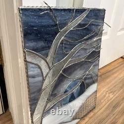 Winter Landscape Stained Glass Panel By Bill Boudreau Songbird Studio