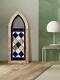 Wow! Stained Glass Panel Tiffany Style Victorian Design 36 H 42 H WithChain