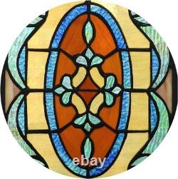 Yogoart 32 Inch Width Horizontal Stained Glass Window Hangings Tiffany Glass Win