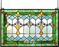 Yogoart Tiffany Style Stained Glass Green WindowithWall Panels 24 X 16